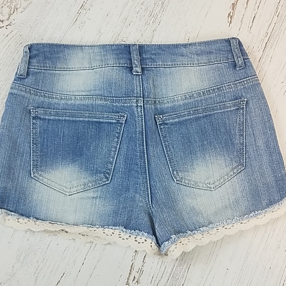 Mossimo High Rise Lace Jean Shorts - Picture 5 of 8